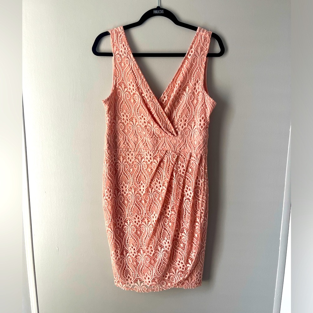 Le Chateau Peach Lace Dress